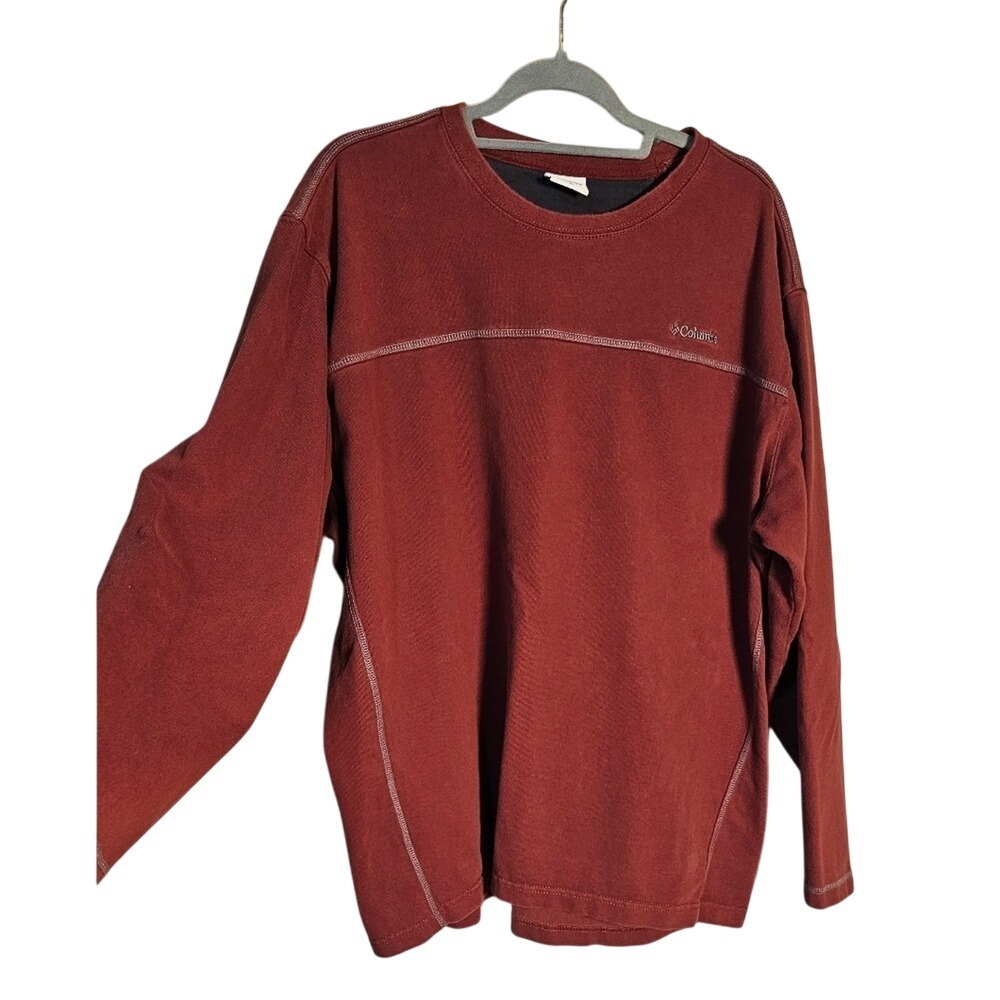 Men's Columbia Red or Rust colored 100 % Cotton Long Sleeve Shirt  XXL